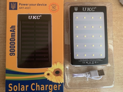 Power Bank на солнечной батарее Solar Power-90000mAh с 20LED на 2хUSB