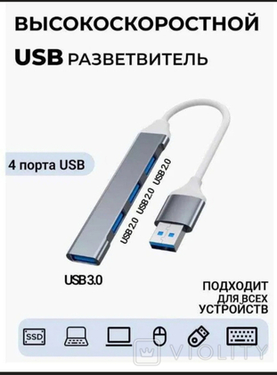 Мережевий адаптер та USB-хаб AC-500 Type-C з RJ45 та HDMI портами, на 4 порта