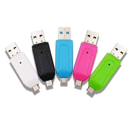 Картридер OTG MicroUSB &amp; USB Для MicroSD И SD/MMC Карт, 1 шт.