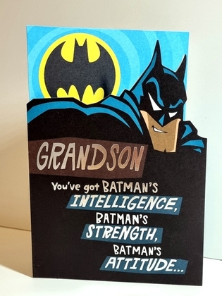 Листівка вітання онуку Бетмен Batman Hallmark
