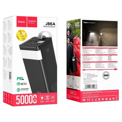 Повербанк Hoco J86A Power Bank 50000mAh 22.5W 5A з ліхтариком