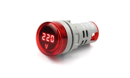 Вольтметр цифровий AD16-22DSV 60-500V 22mm. Червоний, Зелений.