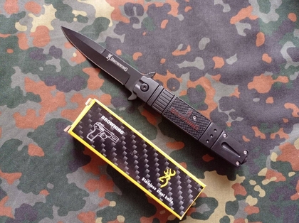 Туристичний складний викидний ніж Browning Кельт Чорний Стилет 21.5см