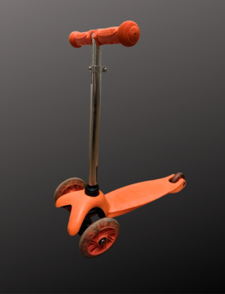 Дитячий триколісний самокат Scooter (персиковий) стійкий та м'який