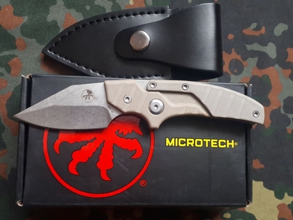 Туристичний Ніж Microtech Transformer M390 Пустеля,2в1 складний EDC,Push dagger тичковий