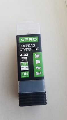 Сверло по металлу ступенчатое 4-32 мм Apro