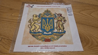 Ткань для вышивки бисером герб Украины