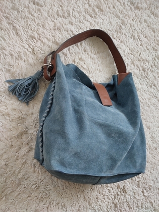 Замшева італійська сумка хобо бренду The bag, genuine leather