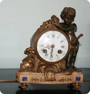 Часы бронза путто ангел 19 век Франция