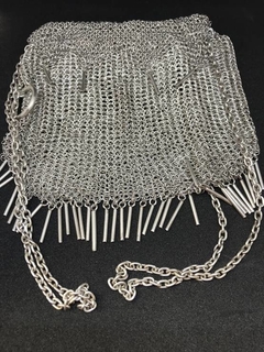 Серебреная  театральная сумочка - кольчужка