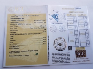 Природный бриллиант 0,52 карат сертификат