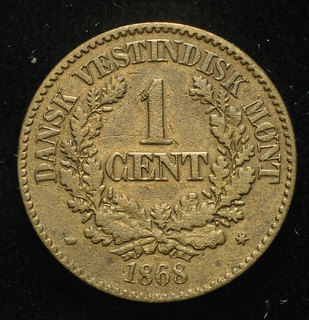 Датская Вест Индия 1 цент 1868