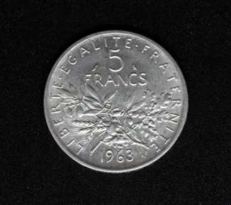 5 франков Франция 1963 год