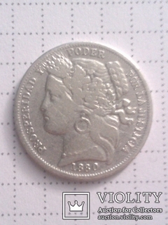 1 песета 1880 Перу, серебро