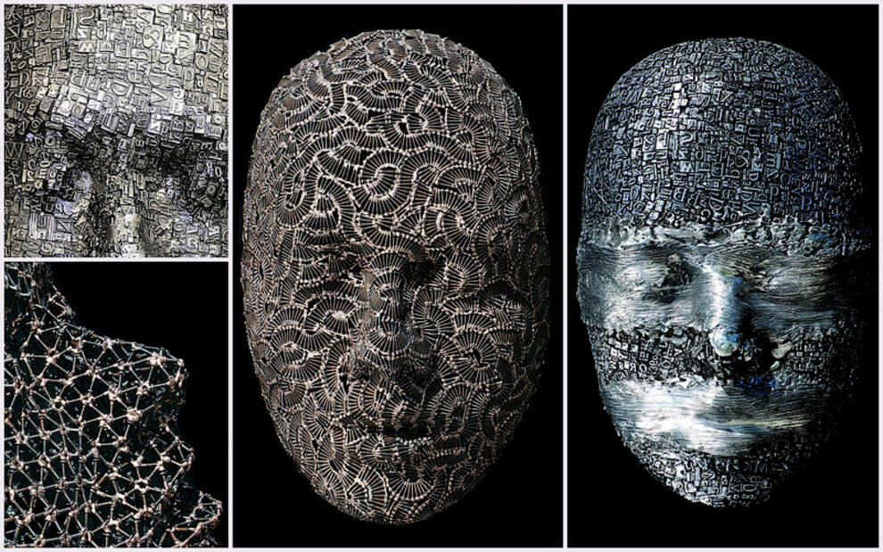Scrap metal masks: Australian creates exquisite bronze and aluminum sculptures