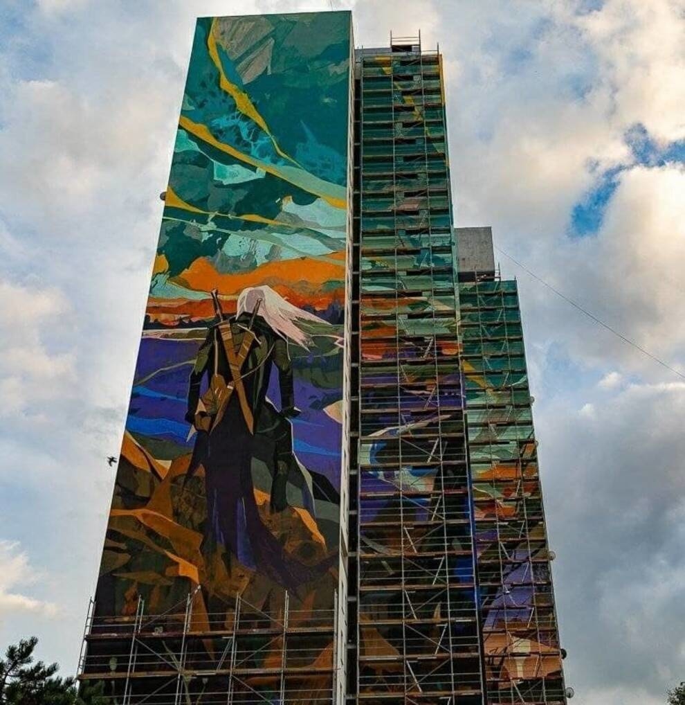 Almost finished: in Poland, at the finish line, a fresco in honor of The Witcher