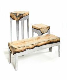 Aluminum and wood - unusual tables by an Israeli artist