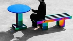 Rainbow furniture: a collection of steel and glass from Buzao