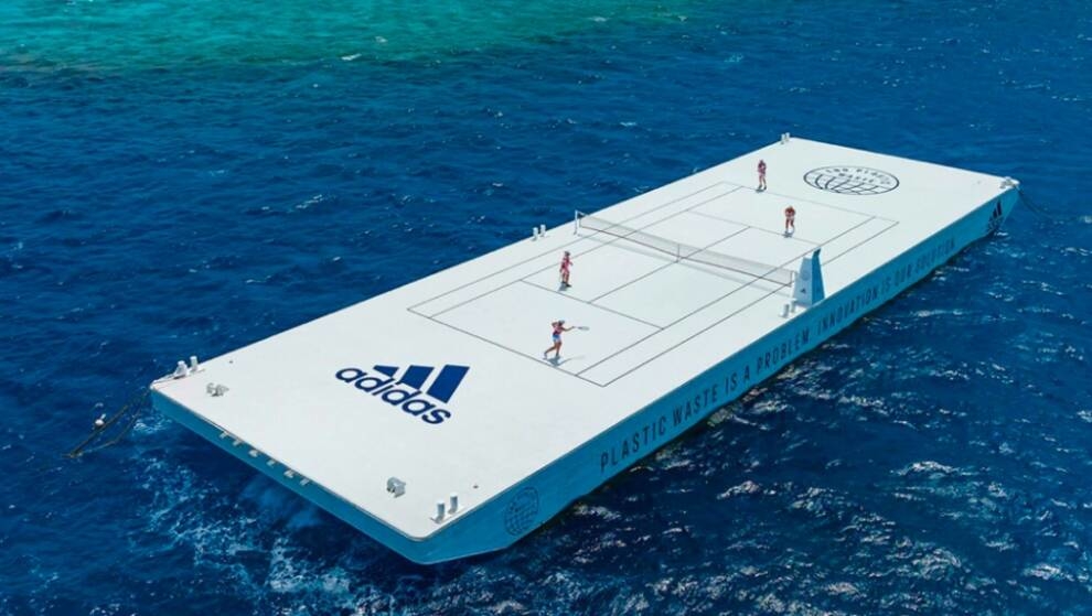 Let's play? Adidas and Parley for the Oceans set up an ocean tennis court