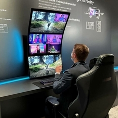 Samsung showed pictures of the largest curved monitor