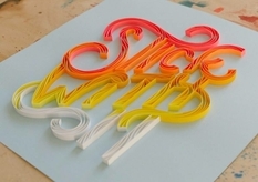 An American creates three-dimensional letters from colored paper