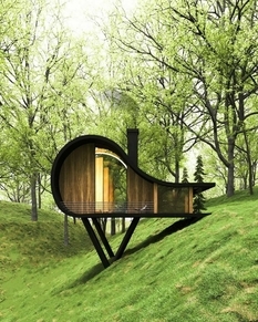 The snail house was designed by architects from Milad Eshtiyaghi Studio